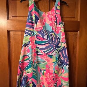 Lilly Pulitzer Floral Print Dress in Pink and Blue